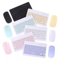 Kit Teclado Com Mouse Bluetooth Sem Fio Coloridos Wireless