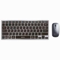 Kit Teclado e Mouse Bluetooth Recarregável sem Fio P/ Tablet