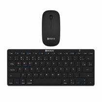 Kit Teclado e Mouse Bluetooth Sem Fio HREBOS IF-751 Preto Compatível com Mac iOS Android Windows Recarregável Slim Premi