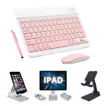 Kit Teclado e Mouse BT Para Galaxy Tablet + Suporte