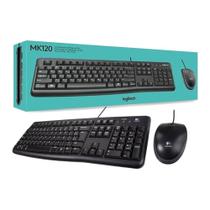 Kit Teclado E Mouse Com Fio Logitech Mk120