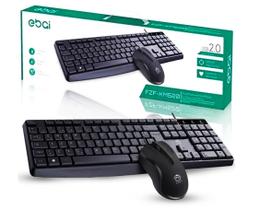KIT Teclado E Mouse Com Fio USB 1200DPI ABNT2 EBAI - FZF-KM520