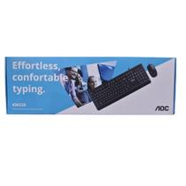 Kit Teclado e Mouse com Fio USB 2400dpi AOC KM220 Cor Preto Kit Teclado e Mouse com Fio USB 2400dpi AOC KM220 Cor Preto