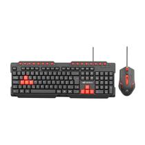 Kit Teclado e Mouse Gamer C3Tech USB ABNT2 1200 DPI Preto e Vermelho