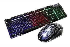 Kit Teclado e Mouse Gamer Com Fio LED Anti Ghosting ABNT2 USB
