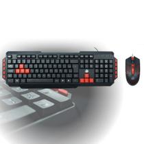 Kit Teclado E Mouse Gamer KG-03R Nemesis Start 2.0 Preto E Vermelho Usb - 5+