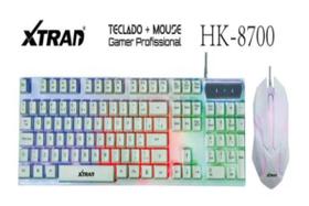 Kit teclado e mouse gamer led rgb usb abnt2 branco hk8700
