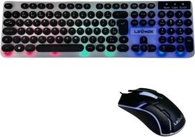 Kit Teclado e Mouse Gamer LED - Teclado Branco, Mouse Preto, Iluminação