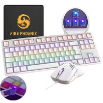 Kit Teclado E Mouse Gamer Mecânico Abnt2 Led Rgb Usb Switch Blue Mousepad Pc Bk05
