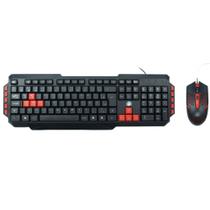 Kit Teclado e Mouse Gamer Nemesis KG03R Start 2.0 USB, LED Vermelho e Preto