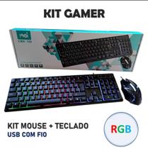 Kit Teclado e Mouse Gamer rgb Led Usb com Fio Cmk-188 para Jogos de Computador - NH