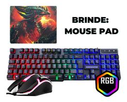 kit teclado e mouse Gamer RGB Luzes