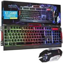 Kit Teclado e Mouse Gamer Semi-Mecânico com fio BK-G3000 - Exbom