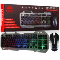 Kit Teclado e Mouse Gamer USB com Led RGB e Suporte para Celular KNUP - KP-2054