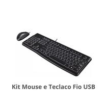 Kit Teclado e Mouse Home Office Com Fio USB Compatível com Mac e Windows