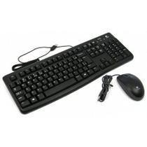 Kit Teclado e Mouse Logitech C/Fio MK120 USB Preto