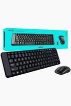 Kit Teclado e Mouse Logitech MK200 USB Com Fio Ambidestro Plug & Play