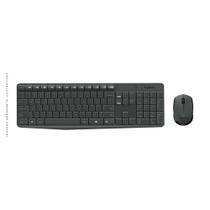 Kit Teclado e Mouse Logitech MK235, Sem Fio, USB, ABNT2, Resistente à Água, Cinza - 920-007903