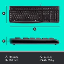 Kit teclado e mouse logitech usb mk120 preto