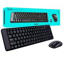 Kit teclado e mouse logitech wireless mk220 preto