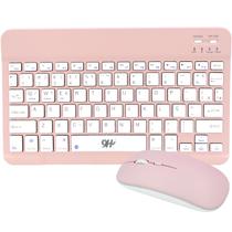 Kit Teclado e Mouse Macaron 10" Sem Fio PC Gamer Wireless