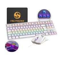 Kit Teclado E Mouse Mecânico Abnt2 Gamer Led Rgb Switch Blue Bk05 Luuk Young