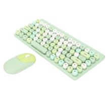 Kit Teclado E Mouse Membrana Colorido Sem Fio Retro Para Pc Kit Teclado E Mouse Membrana Colorido Sem Fio Retro Para Pc