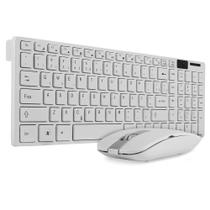 Kit Teclado e Mouse Multimídia Sem Fio Wireless 2.4ghz Usb Pc Mac Notebook (Branco)