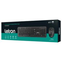 Kit Teclado E Mouse Office Tech S/ Fio Óptico Membrana Preto Letron