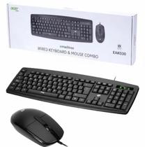 Kit Teclado e Mouse Óptico Com Fio Para Computador Escritório Confortável ACER Preta Kit Teclado e Mouse Óptico Com Fio Para Computador Escritório Confortável ACER Preta