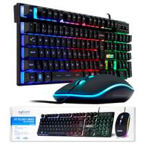 Kit Teclado e Mouse P/ Computador Com Fio Gamer - exbom