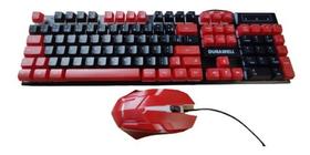 Kit Teclado E Mouse Profissional Gamer Led Rgb Dw-450 Verm