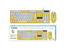 Kit teclado e mouse profissional gamer led rgb membrana dw-450 amarelo Kit teclado e mouse profissional gamer led rgb membrana dw-450 amarelo