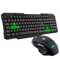 Kit Teclado e Mouse PYTHON Vivensis - 420 PRETO/VERDE Bivolt - Vivensis Tecnologia