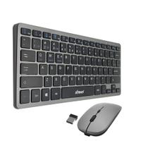 Kit Teclado e Mouse Recarregável Bluetooth + Conexão 2.4 Ghz Para Celular Tablet e PC