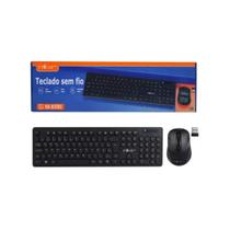 Kit Teclado E Mouse S/Fio Escritório Inova Preto