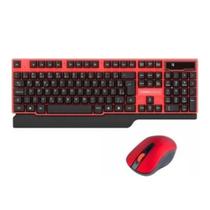 Kit Teclado E Mouse S/ Fio Kross Vermelho E Preto Ke-km553v1