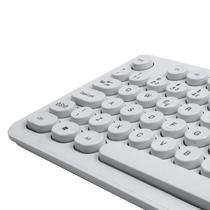 Kit Teclado e Mouse sem Fio 1600 DPI Teclas Redondas Branco OEX POP + TM410