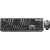 Kit Teclado e Mouse sem Fio 1600 DPI Teclas Redondas Chumbo OEX POP + TM410