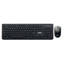 Kit Teclado e Mouse sem Fio 1600 DPI Teclas Redondas Preto OEX POP + TM410