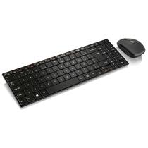 Kit Teclado E Mouse Sem Fio 2.4Ghz Usb Slim Preto Tc202