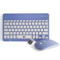 Kit Teclado e Mouse Sem Fio A6732 Roxo Conexão Recarregável e Design Ultra Fino