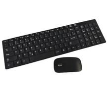 Kit Teclado E Mouse Sem Fio Alcance 10M Slim Fino Preto Usb