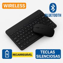 Kit Teclado e Mouse Sem Fio Bluetooth ABNT 1 Recarregável Compatível com Windows, Android iOS e Mac