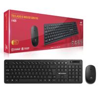 Kit Teclado E Mouse Sem Fio C3tech Multimídia K-W20BK Preto