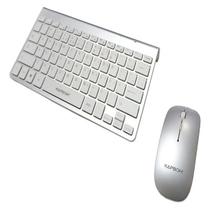 Kit Teclado E Mouse Sem Fio Kapbom Usb 2.4ghz Ka-685 Cor Prata