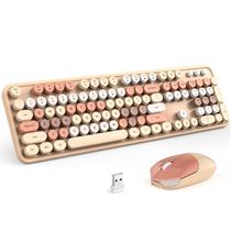 Kit Teclado e Mouse Sem Fio KNOWSQT - Cor MilkTea Kit Teclado e Mouse Sem Fio KNOWSQT - Cor MilkTea