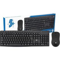 Kit Teclado e Mouse Sem Fio Office KW-500 2.4GHz Preto 5+