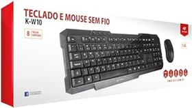 Kit teclado e mouse sem fio preto k-w10bk c3tech - sem fio / pilha / abnt2