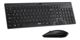 Kit Teclado E Mouse Sem Fio Rapoo X8100 - Preto